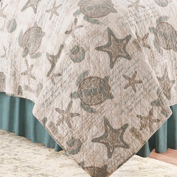 Aqua Sands Quilt Set • Coastal Compass Home Decor