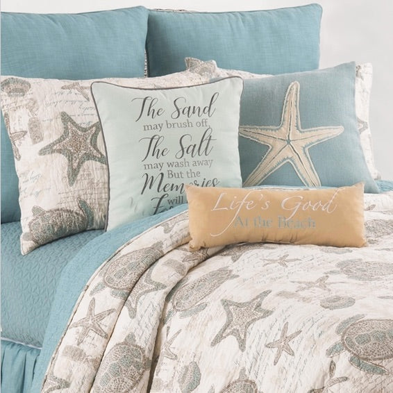 Aqua Sands Quilt Set • Coastal Compass Home Decor