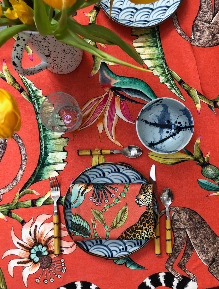 Ardmore "Leopard Coral" napkin sets made in South Africa