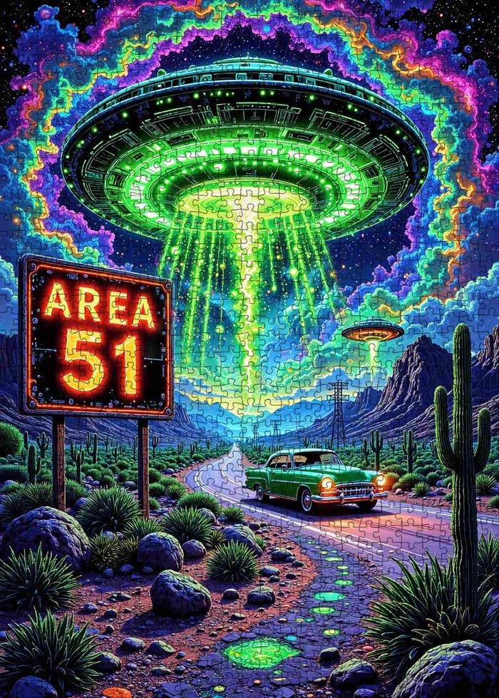 Area 51 UFO Encounter Jigsaw Puzzle