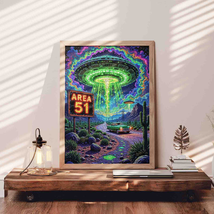 Area 51 UFO Encounter Jigsaw Puzzle