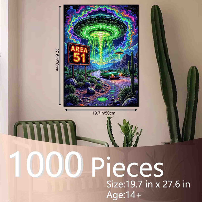 Area 51 UFO Encounter Jigsaw Puzzle