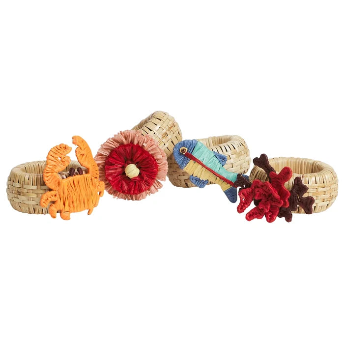 Aria Napkin Ring Set - Flame