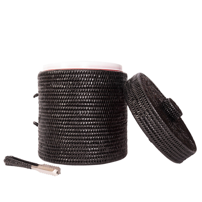 Artifacts Rattan™ Ice Bucket with Tongs: Honey Brown / Medium