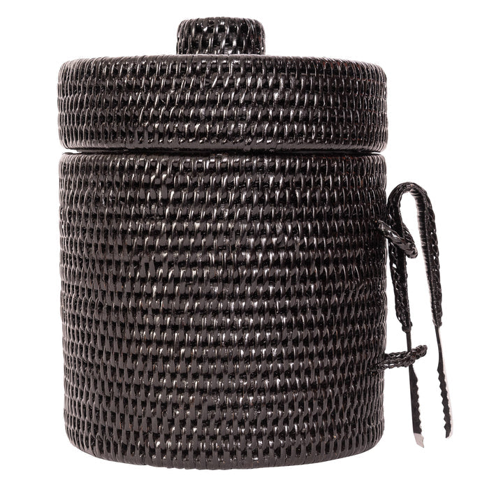 Artifacts Rattan™ Ice Bucket with Tongs: Honey Brown / Medium