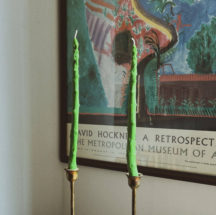 Asparagus Beeswax Candle Taper - Singles