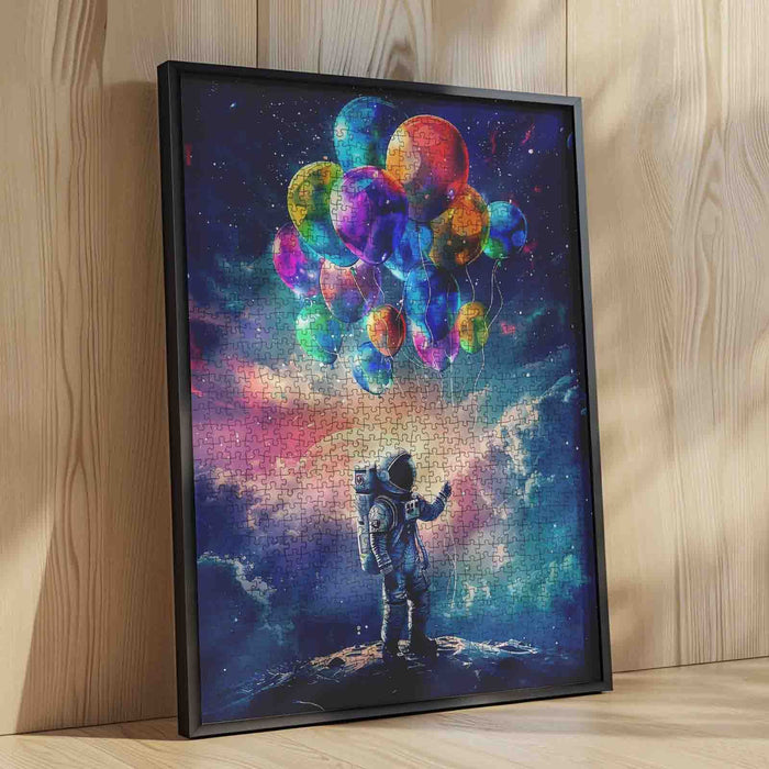 Astronaut in Colourful Space Starry Sky Jigsaw Puzzle