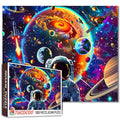 Astronaut with Galaxy and Spaceship Jigsaw Puzzle