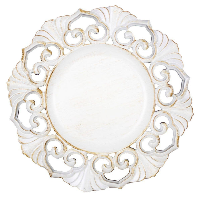 AsZamora Charger   Antique White   13"