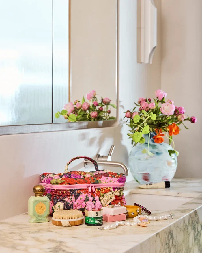 Australian Bush Blossom Quilted Toiletry Case