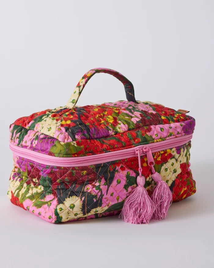 Australian Bush Blossom Quilted Toiletry Case