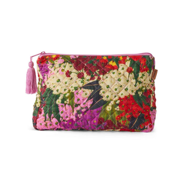 Australian Bush Blossom Quilted Toiletry Purse