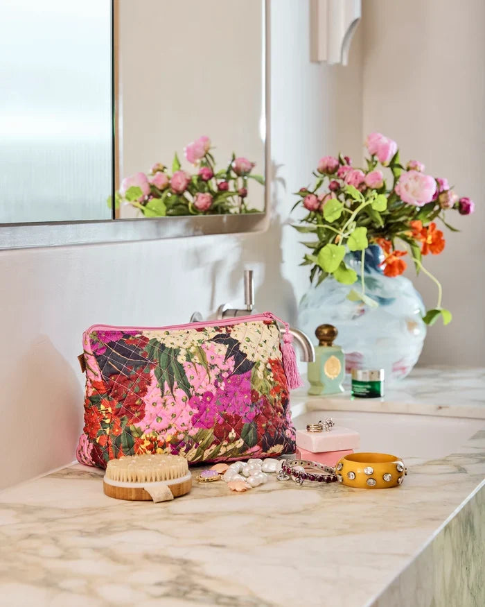 Australian Bush Blossom Quilted Toiletry Purse