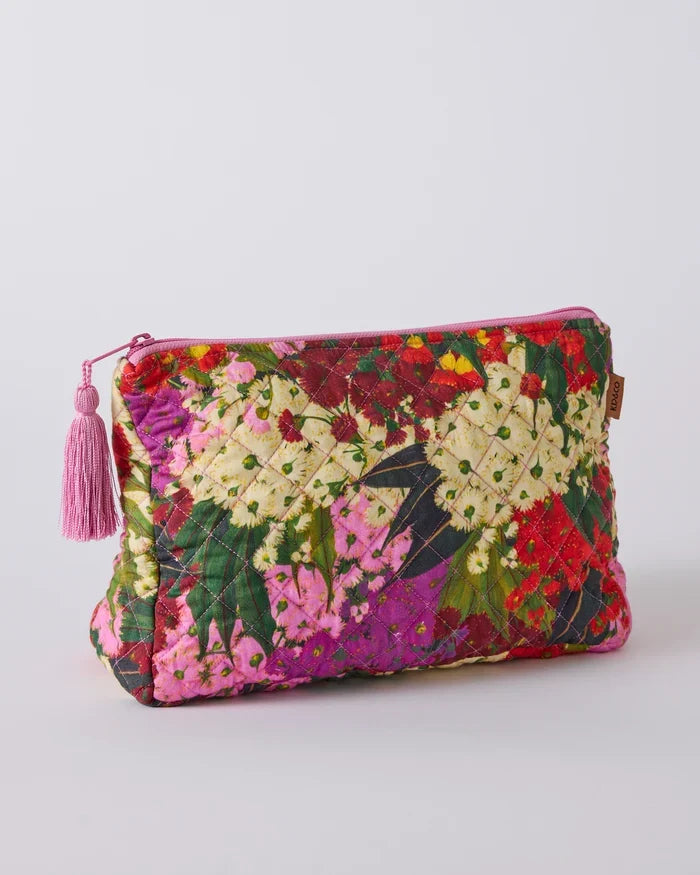 Australian Bush Blossom Quilted Toiletry Purse