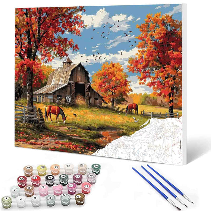 Autumn Farm Serenity paint by numbers
