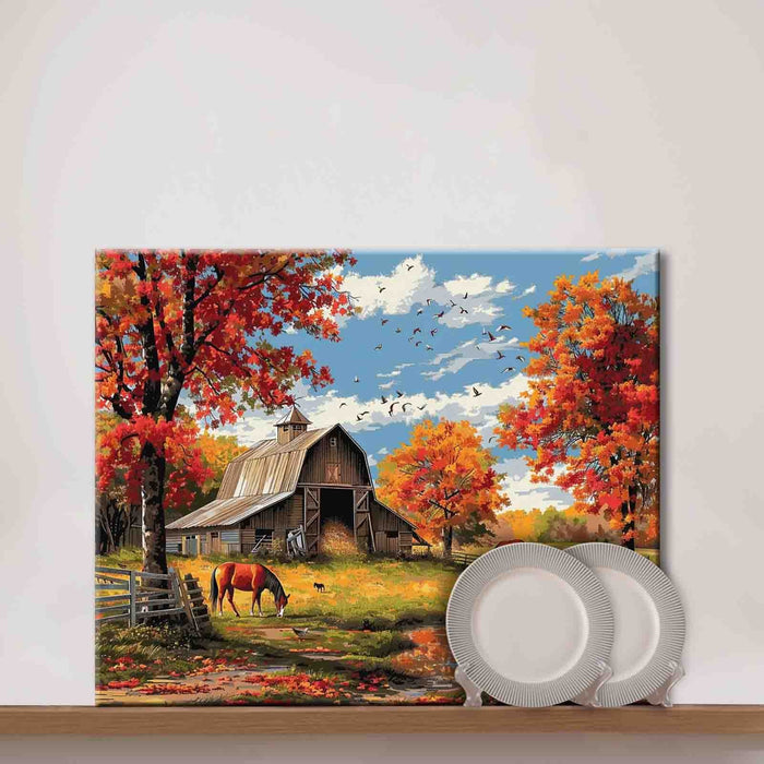 Autumn Farm Serenity paint by numbers