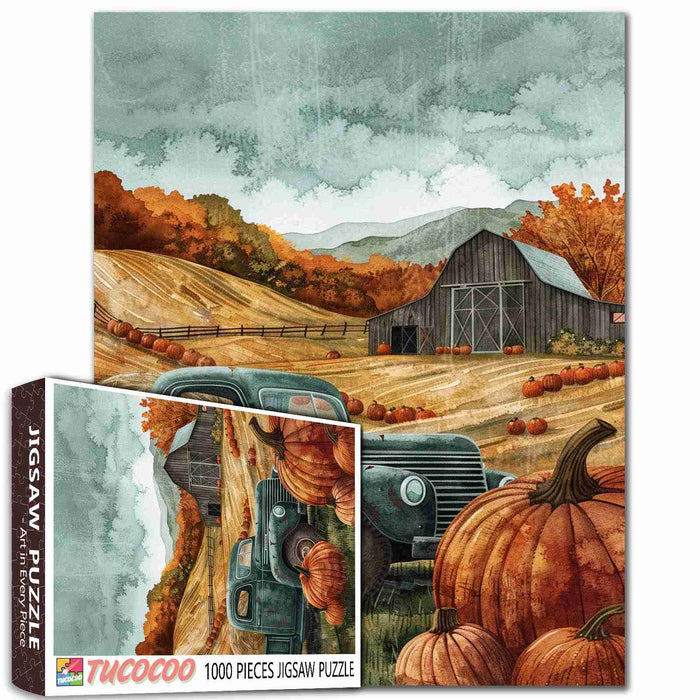 Autumn Truck and Pumpkin Farm Jigsaw Puzzle