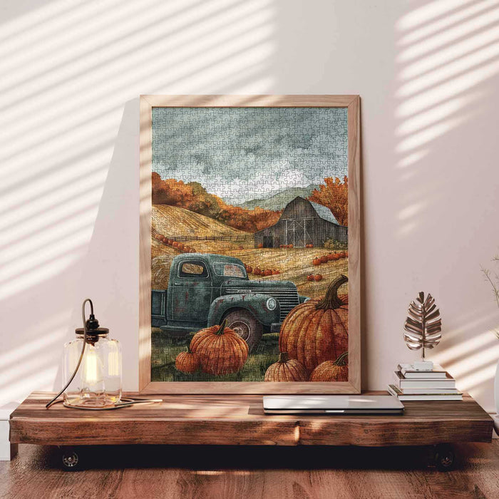 Autumn Truck and Pumpkin Farm Jigsaw Puzzle