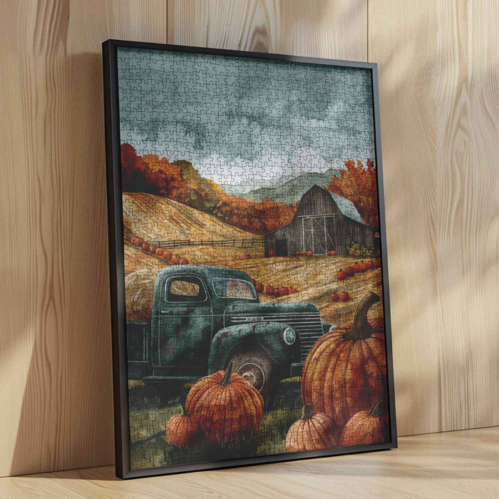 Autumn Truck and Pumpkin Farm Jigsaw Puzzle