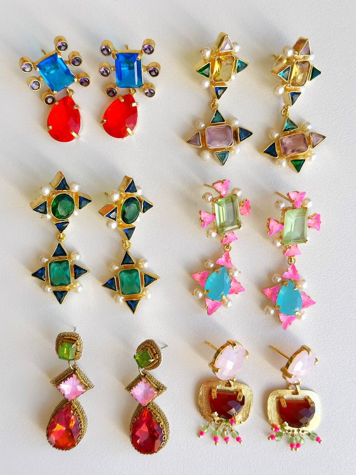 Aztec Emerald Earrings