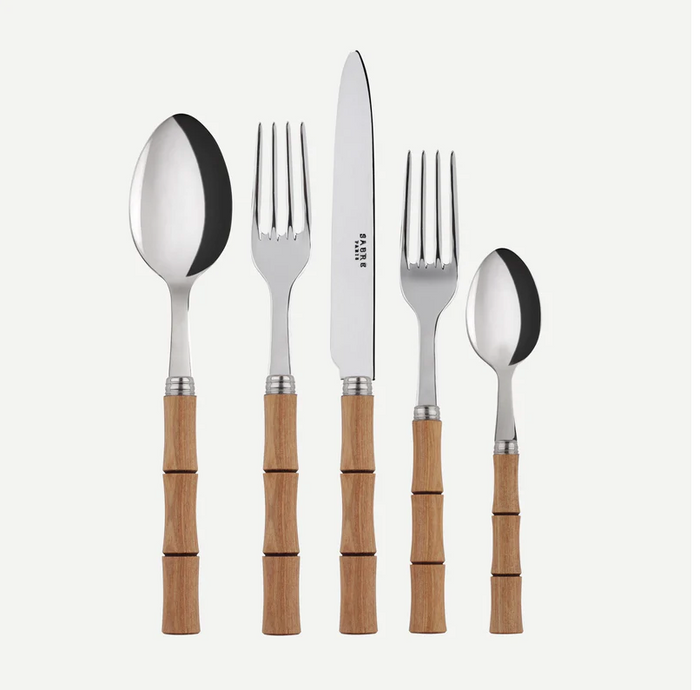 Bamboo Light Press Wood - 5 piece place setting