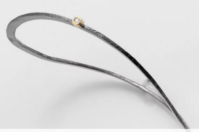 Bangle Bracelet with Single Diamond