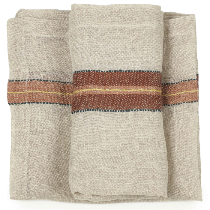 Banks Stripe linen napkins by Libeco