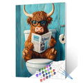 Bathroom Break Highland Cow Paint by Numbers