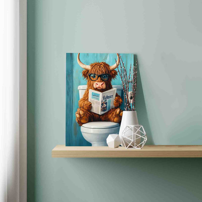 Bathroom Break Highland Cow Paint by Numbers