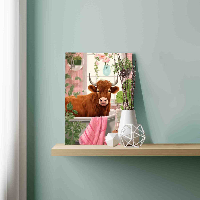 Bathtub Highland Cow Paint by Numbers