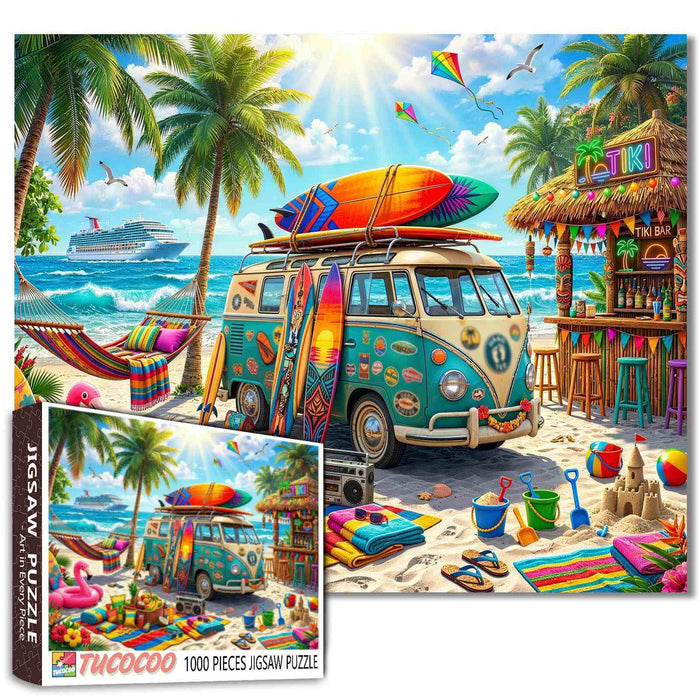 Beach Camper Surf Adventure Jigsaw Puzzle
