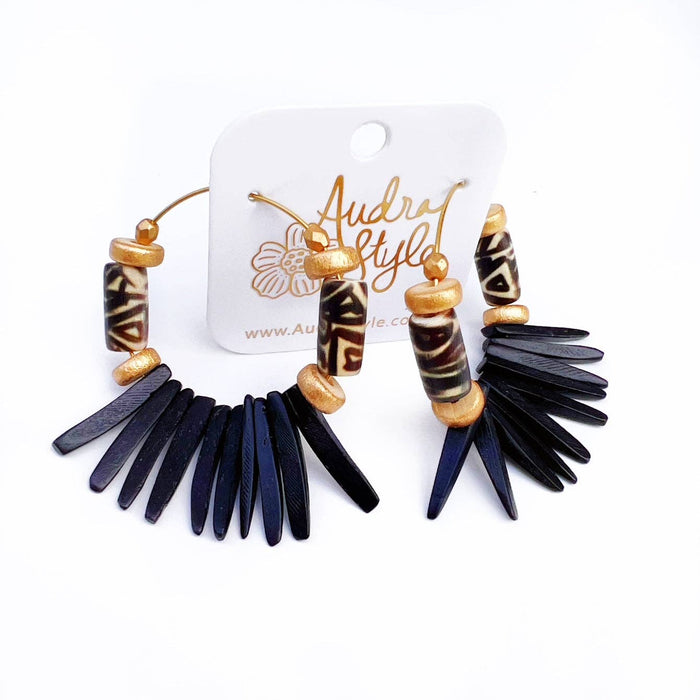 Beaded Hoop Earring Fall Statement Jewelry