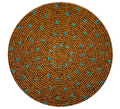 Beaded Placemat, Dark Wood & Turquoise