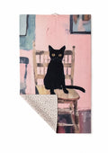 Black Cat two sided recycled microfiber tea towel