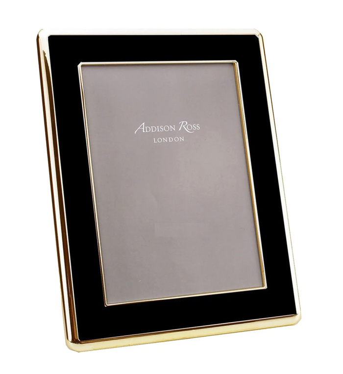 Black enamel and gold curve frame. 8" x 10"