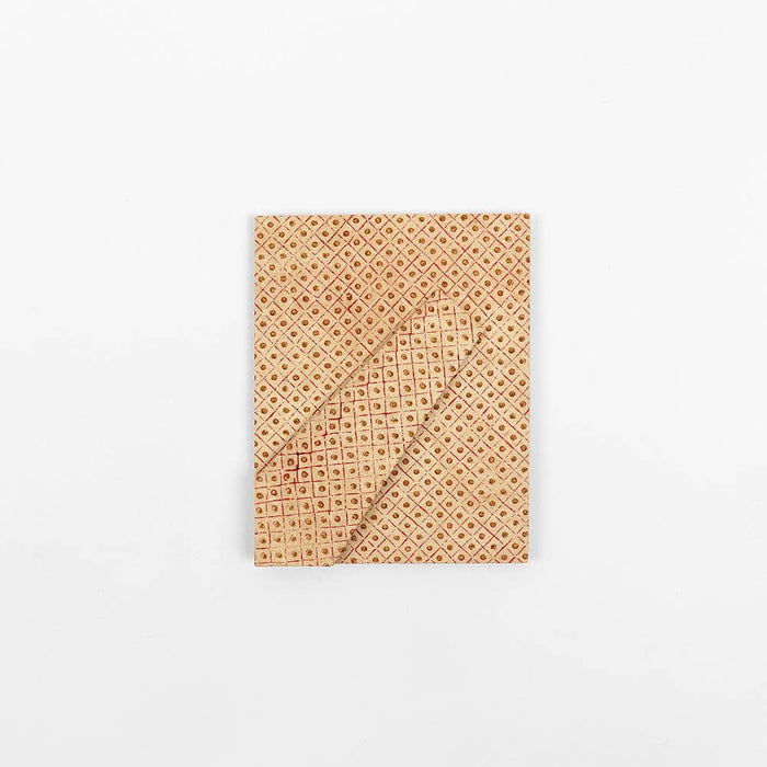 BLOCK PRINTED TABLE TOP PICTURE FRAME FLORAL STRIPE - OCHRE