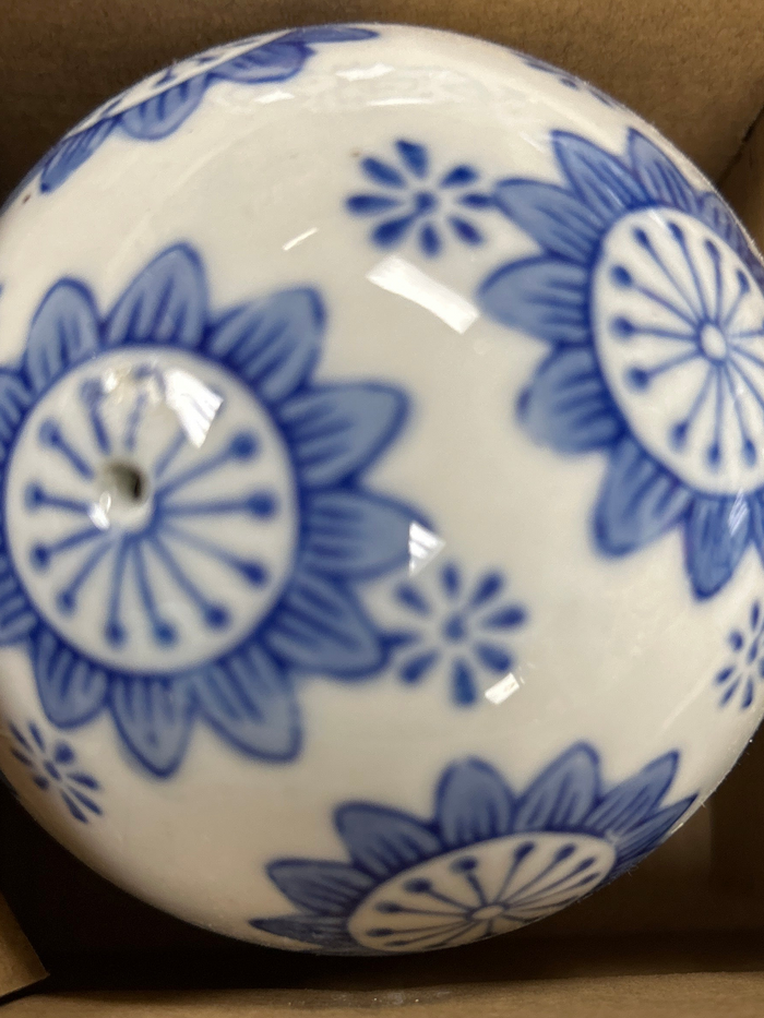Blue and White Porcelain Orbs