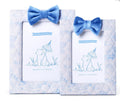 Blue Animal Toile Quilted Photo Frames with Bow