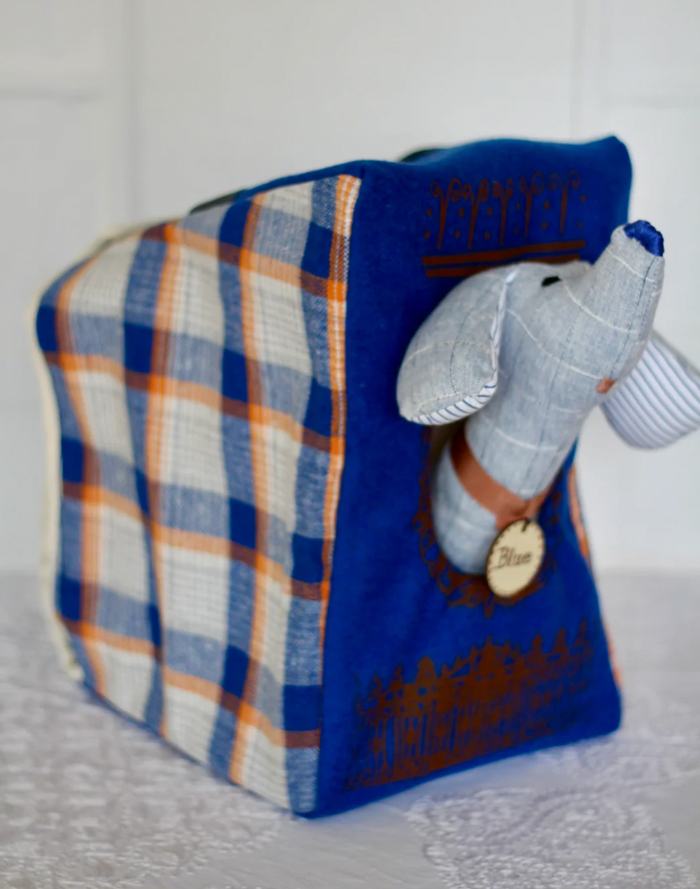 Blue Brownstone Dog House