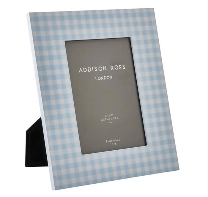 Blue Gingham Lacquer Photo Frame 5x7