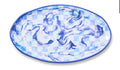 Blue Marble Check Melamine Oval Platter