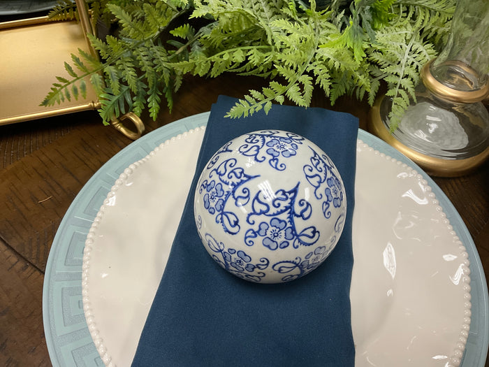 Blue patterned balls large