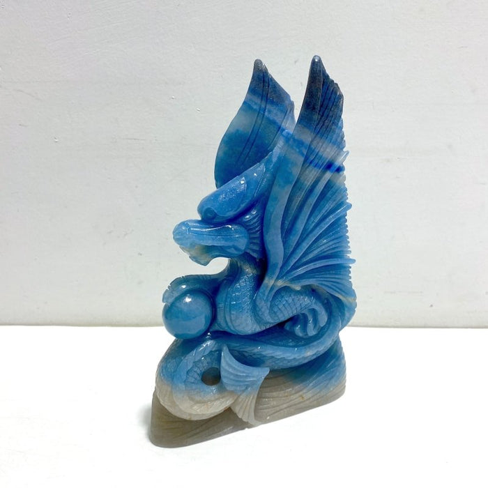 Blue Trolleite Flying Dragon Carving - Wholesale Crystals