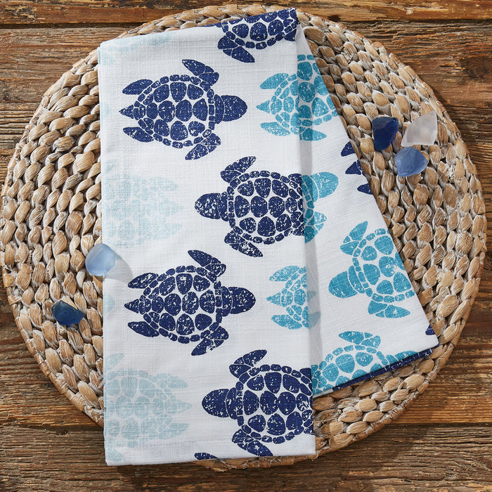 Blue Turtles Dishtowel • Coastal Compass Home Decor