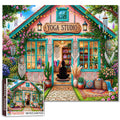Boho Floral Yoga Studio Retreat Jigsaw Puzzle