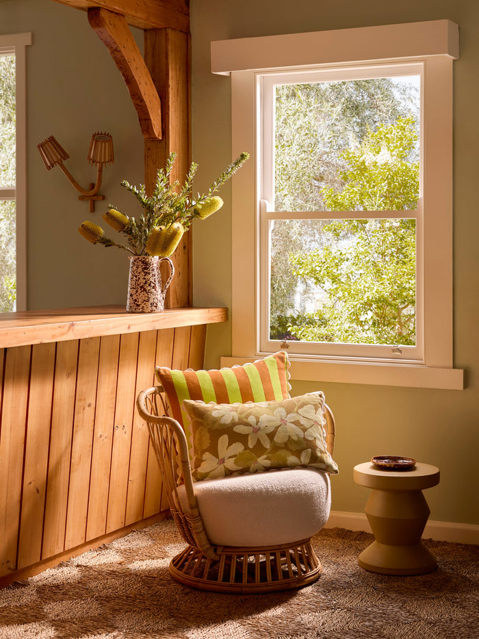 Bold Stripe Lime Cushion
