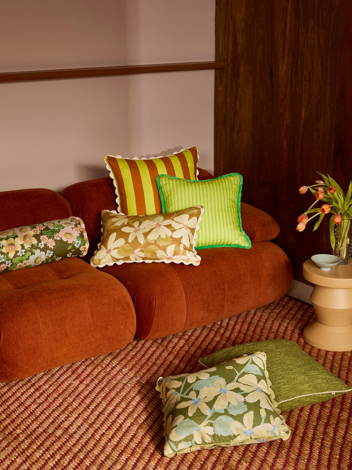Bold Stripe Lime Cushion