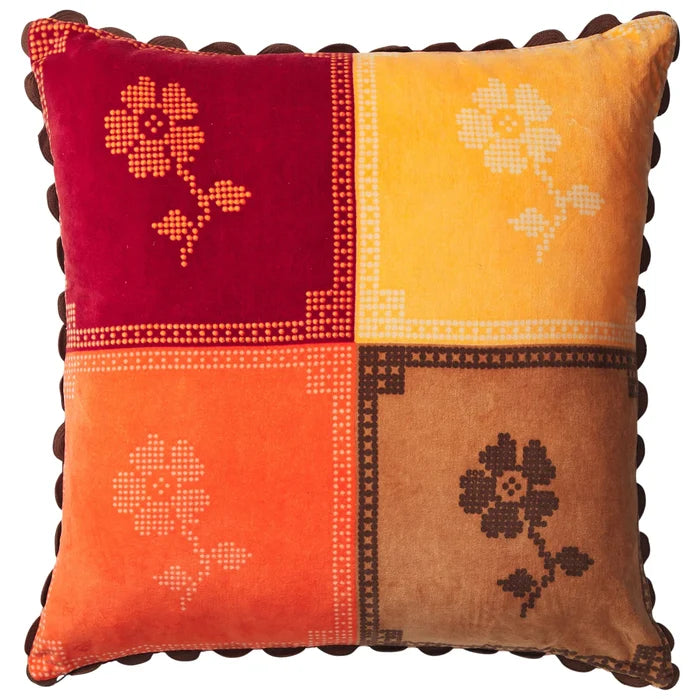 Bonny Reversible Velvet Cushion - Sienna