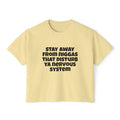 Boxy Tee — "Stay Away From Niggas That Disturb Ya Nervous System" Graphic Shirt