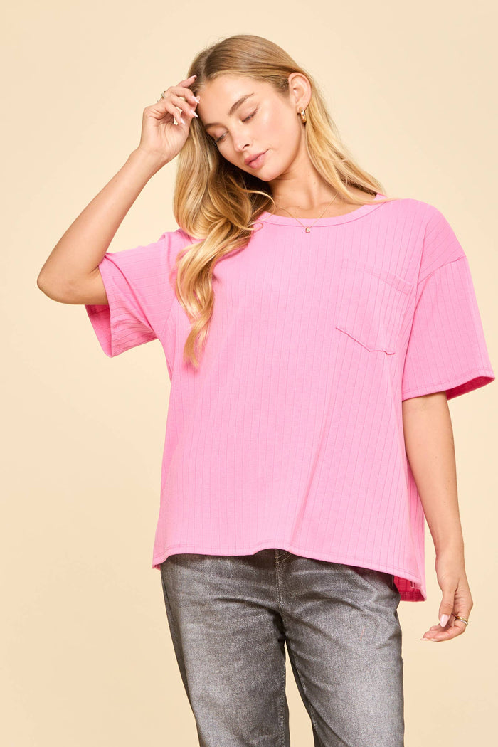 Boyfriend Ribbed Knit Top